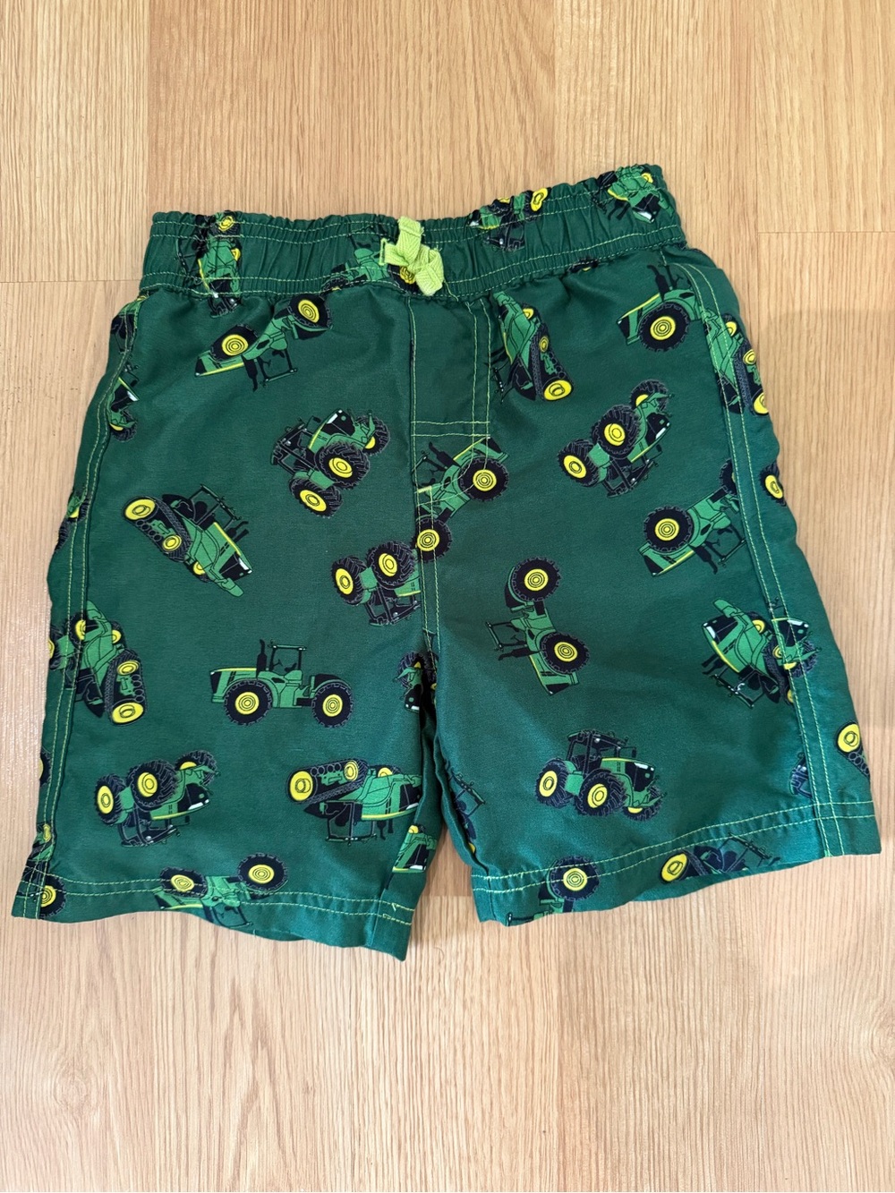 John Deere Green Tractor Print Kids Swim Trunks Shorts 4T